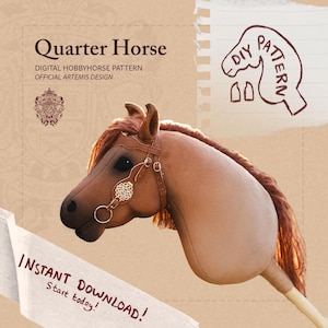 Quarter Horse - Digitaal DIY Stokpaardje Patroon - GRATIS TUTORIAL - Direct downloaden