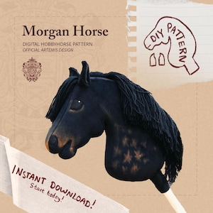 Morgan Horse - DIY Hobbyhorse Digital Pattern - GRATIS TUTORIAL - Omedelbar nedladdning