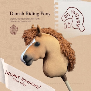 Dansk ridponny - DIY Hobbyhorse digitalt mönster - GRATIS TUTORIAL - Omedelbar nedladdning