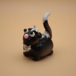 made-to-order Skunk Desk Friend, Clay Skunk Figure, Handmade Clay Figurine, Polymer Clay Skunk, Skunk Figure, Clay Sculpture