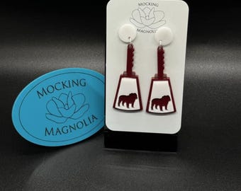 Cowbell with Bulldog Dangle Earring - LASER CUT FILE