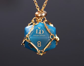 Custom Gemstone Dice - Dnd Gifts, Custom Wedding Dice, Custom D20, Dungeons & Dragons, Marriage dice, Gifts for Coouples