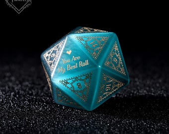 Custom Wedding Dice - Gemstone Dice Set, Dnd Dice Set, Dnd Gifts, Engagement Gift, Wedding Gifts, Custom D20, Role Playing Games