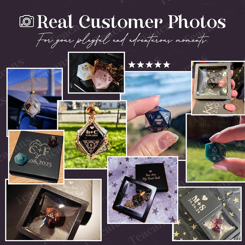 Personalised Wedding Dice - Custom D20, Engagement Gift, Personalised Dnd Gifts, Wedding Gift, Dungeons and Dragons image 10