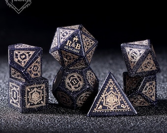 Personalized Gemstone D20 – Custom Engraved Wedding Dice