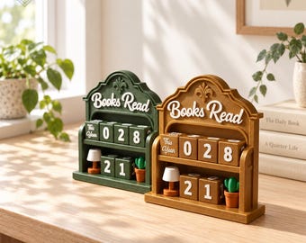 Lesezähler aus dem 3D-Drucker – Geschenk für Bücherliebhaber, Dekoration fürs Bücherregal, zum Festhalten deiner Lesefortschritte