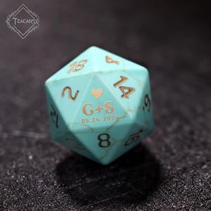 Personalised Wedding Dice Set - Anniversary Gifts, You Are A Nat 20, Custom DM Gifts, Custom DND Dice Set, RPG D&D Dice Set