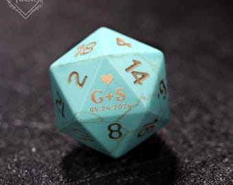 Personalisierte Edelstein DND Würfel Set - Hochzeitsgeschenk mit individueller Gravur