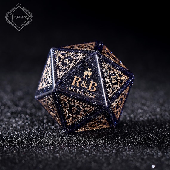 Personalised Wedding Dice - Custom Dnd Gifts, Wedding Gift, Marriage dice, Custom D20, Crystal Dice, Dungeons and Dragons
