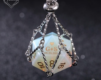 Personalised Wedding Dice - Personalised D20, Engagement Gift, Custom Dnd Gifts, Wedding Gift, Custom DND Dice Set, Role Playing Games