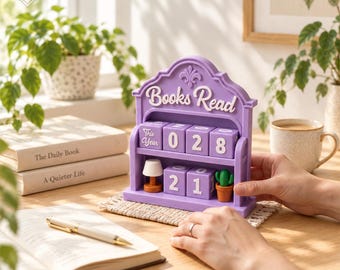 Büchertheke im Vintage-Stil, 3D-gedruckt – Bücher des Jahres, Geschenk für Leseratten, Geschenk für Bücherliebhaber, Dekoration fürs Bücherregal