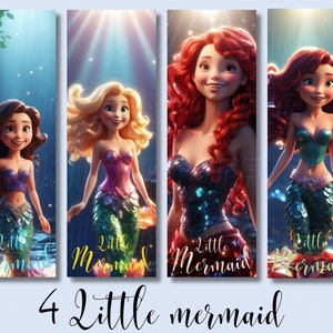 Little Mermaid Bookmarks: Printable Girl Mermaids (Digital Download)