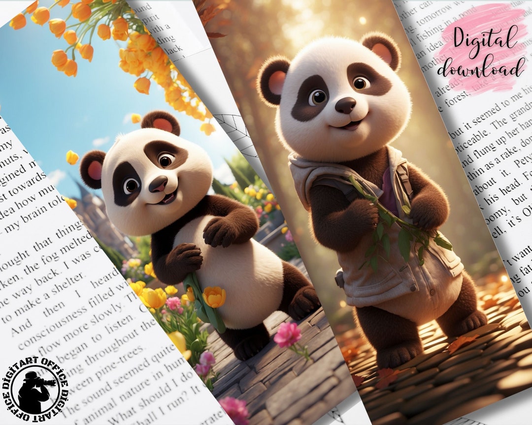 5 Cute Panda Bookmarks, Printable Panda Bookmarks - Etsy Canada