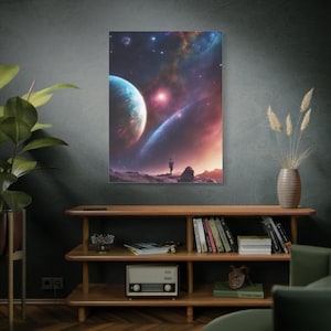 Cosmic Adventure Canvas Wall Art, Space Decor, Astronaut Artwork, Galaxy Print, Sci-Fi Home Decor, Unique Gifts