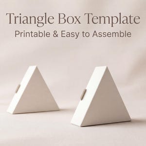 Plantilla imprimible para caja de regalo triangular, patrón de empaque de rosas editable (descarga instantánea)