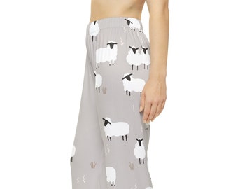 Women's Sheep Print Pajama Pants Comfortable PJ Bottoms Sleepwear Loungewear