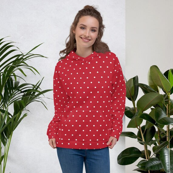 red and white polka dot top plus size