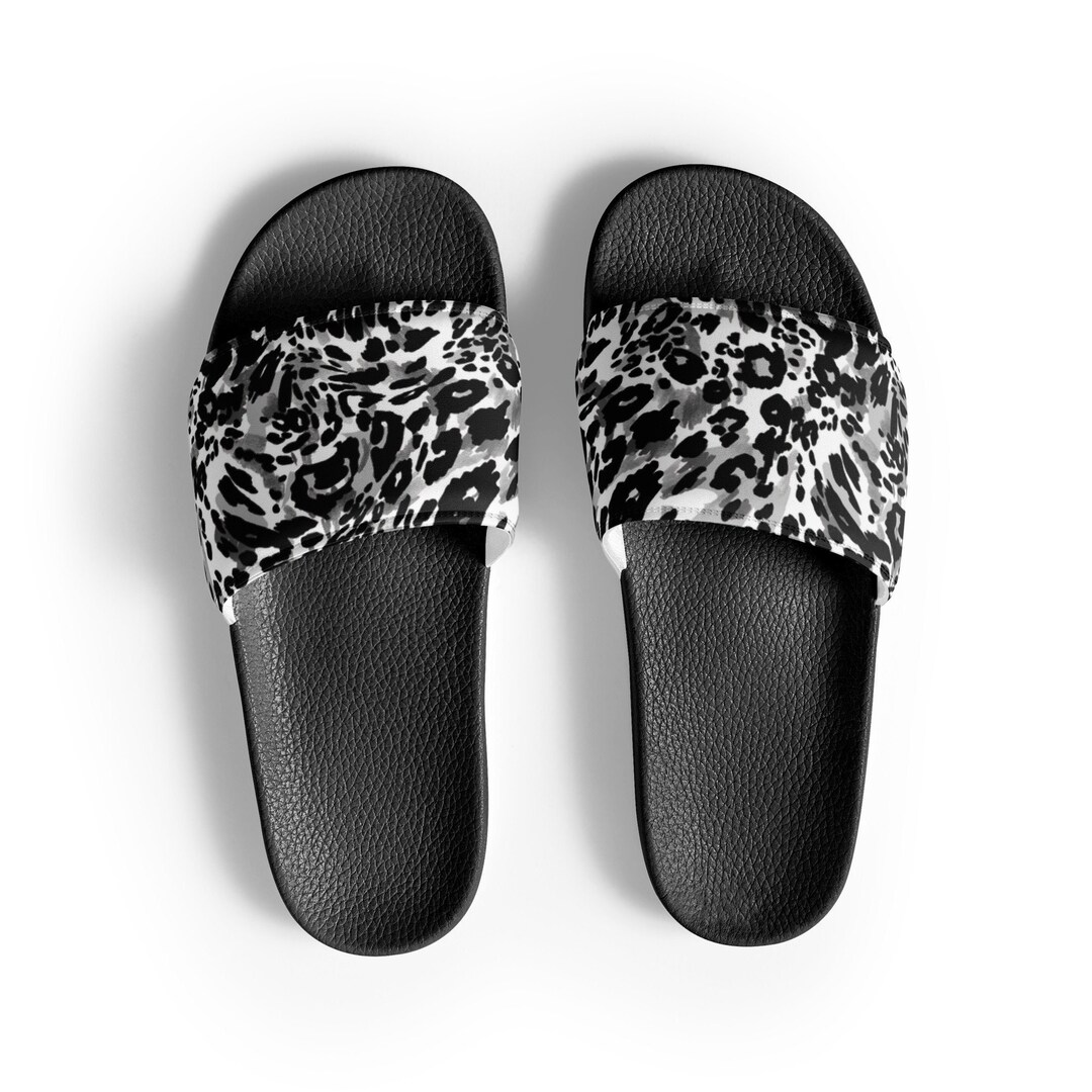 Warped Leopard Print Slides for Women Stylish Animal Print Etsy