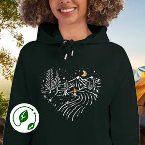 Eco-Friendly Camping Hoodie Women&#39;s Outdoor Sweatshirt Camping Pullover Sustainable Adventure Hoodie Nature Lover Gift for Campers