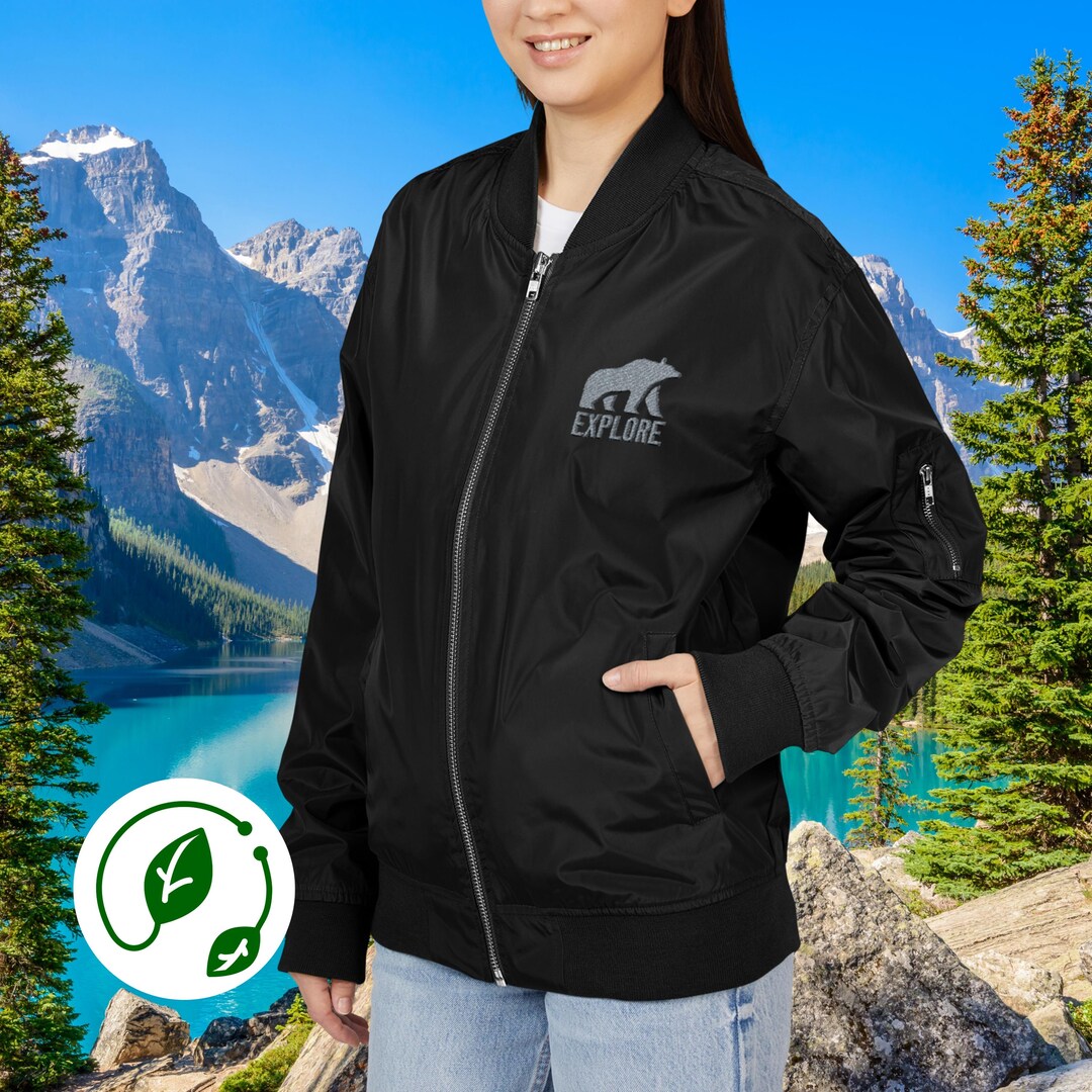 Eco-friendly Bomber Jacket Black Outerwear for Explorers Recycled ...