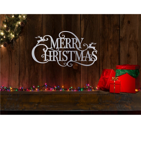 Merry Christmas Sign DXF Digital Download Laser Waterjet Plasma holidays