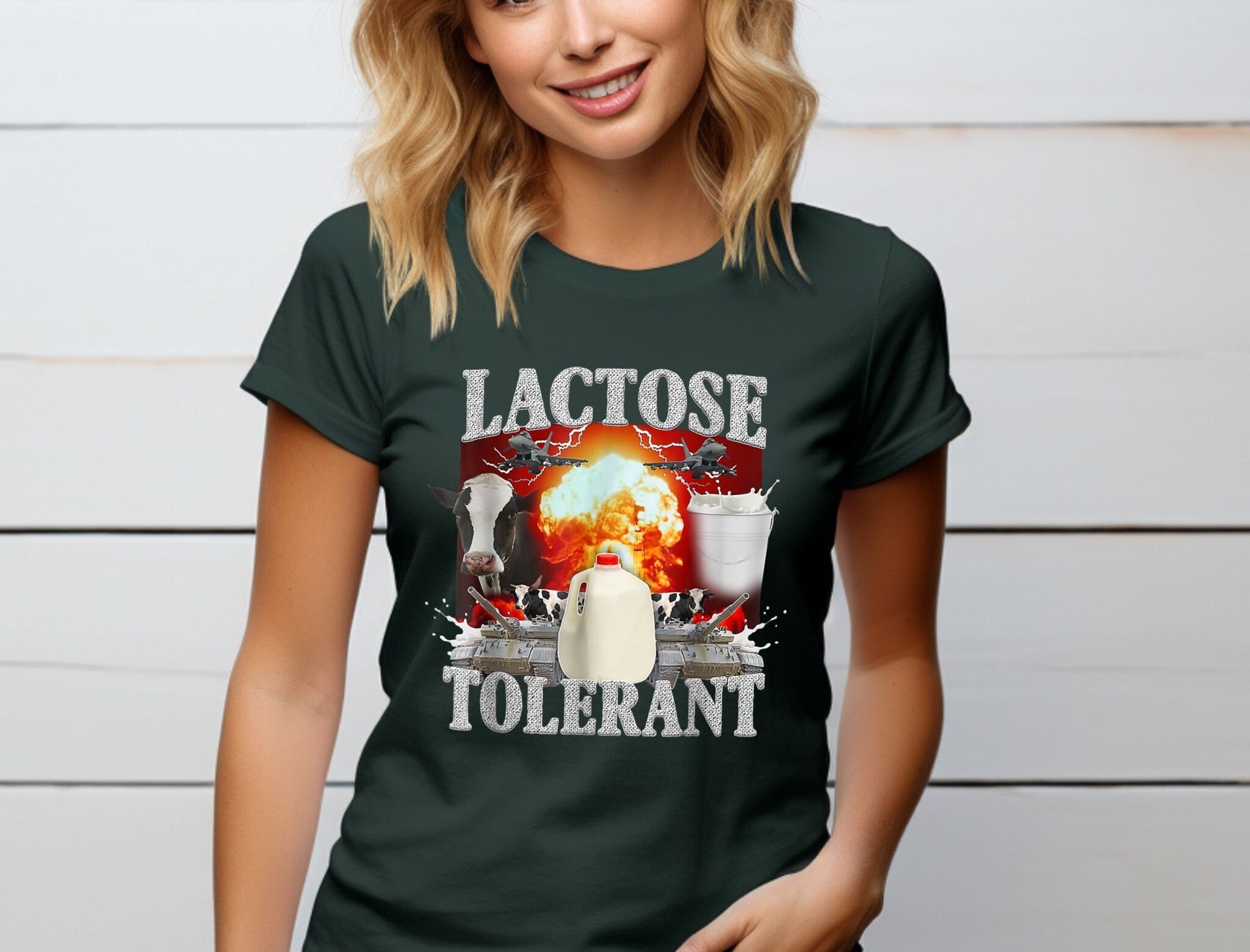 Lactose Intolerant Funny Gift Tshirt for Friends, Free Milk LMAO Shirt