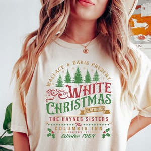 White Christmas Tshirt, Columbia Inn Pine Tree Vermont Christmas Tshirt, Christmas Movie Shirt, A White Christmas Shirt