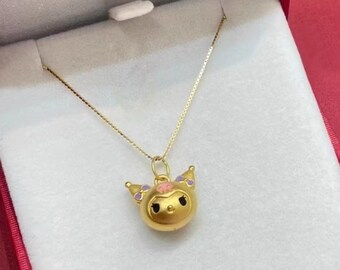 24K 999 Pure Gold Kumi Charm Pendant - Stunning Cartoon