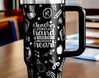 School Teacher 40oz Stanley OR Generic - Laser Engraved Stainless Steel Tumbler, Teacher Gifts, Personalized School Theme, Back To School