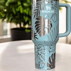 Monstera 40oz Stanley OR Generic Laser Engraved Tumbler, Plant Lover Gift , Garden Lover, Leaf Wrap, Nature Lover, Personalized