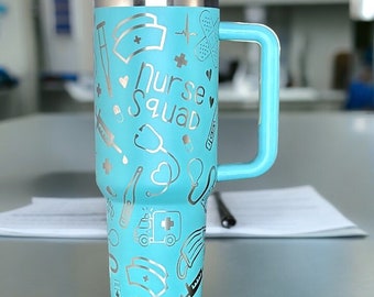 Nurse Stanley or Generic, 40oz Laser Engraved Tumbler, Personalized, Medical Gifts, Nurse Gifts, Nursing Assistant, Healthcare Wrap