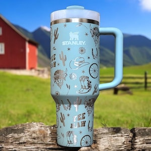 Cowgirl 40oz Stanley OR Generic Laser Engraved Tumbler, Yeehaw Western Theme, Highland Cow, Country Cactus, Rustic Rodeo Ranch, Personalized