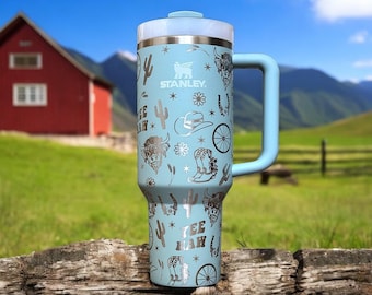 Cowgirl 40oz Stanley OR Generic Laser Engraved Tumbler, Yeehaw Western Theme, Highland Cow, Country Cactus, Rustic Rodeo Ranch, Personalized