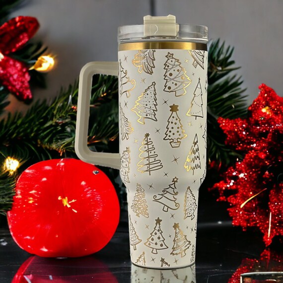 Christmas Tree 40oz Stanley OR Generic Laser Engraved Tumbler