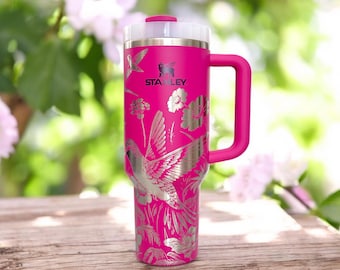 Hummingbird 40oz Stanley OR Generic Tumbler Laser Engraved, Birdwatcher, Bird Lover Gift, Garden, Bird Feeding