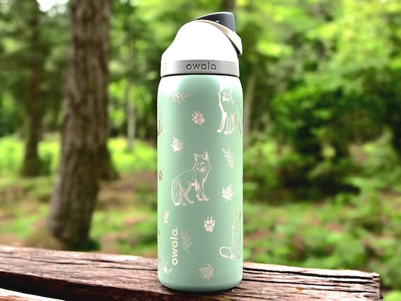 Fox OWALA 32oz Freesip Engraved Water Bottle, Woodland Animal