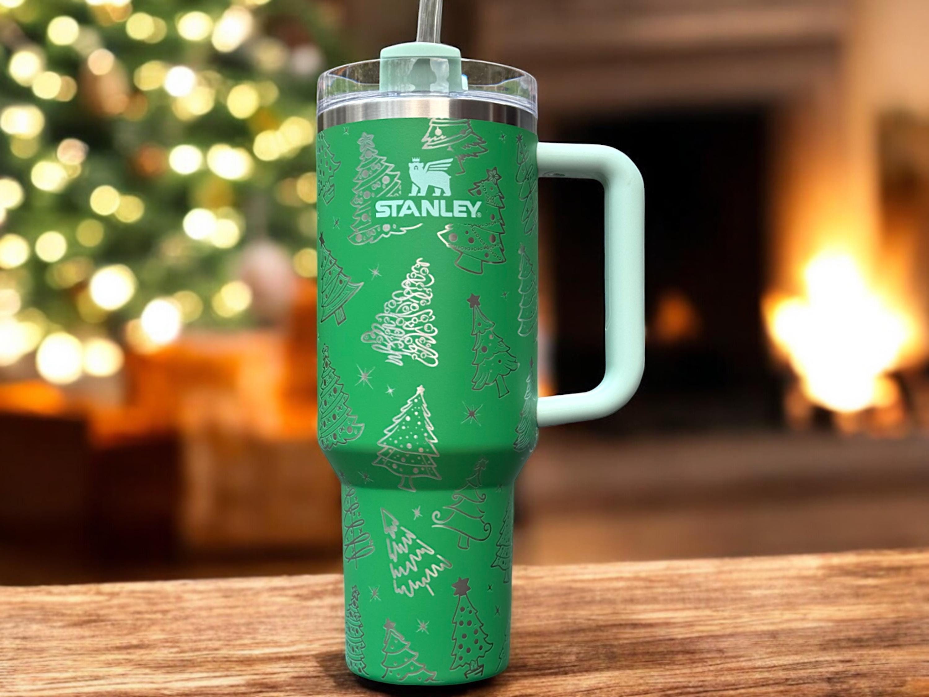 Christmas Tree 40oz Stanley OR Generic Laser Engraved Tumbler