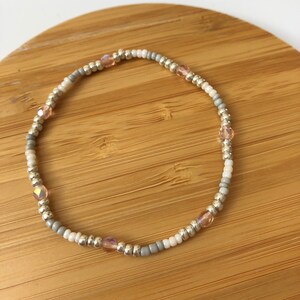 Rocailles pearl bracelet rose silver *individually designed* *gift idea* *personal gift*