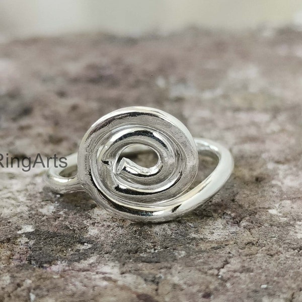 Sterling Silver Spiral Ring, silver ring, statement ring, spiral ring, swirl, gift, promise ring,right hand ring,symmetric ring,unique ring