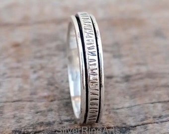 Spinning Ring, 925 Silber Ring, Angst Ring, Fidget Ring, Spinner Ring, Meditation Ring, Silber Spinning Band, Frauen Ring, Sorgen Ring, Geschenke