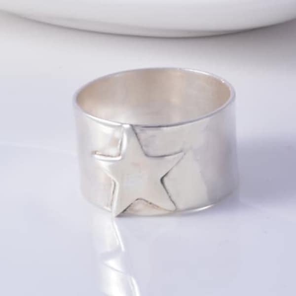 Sterling silver star ring, handmade  Ring, 925 Silver star ring, Band Star Ring, Beautiful Ring, Valentine day ring,Boho Ring Gift For Her