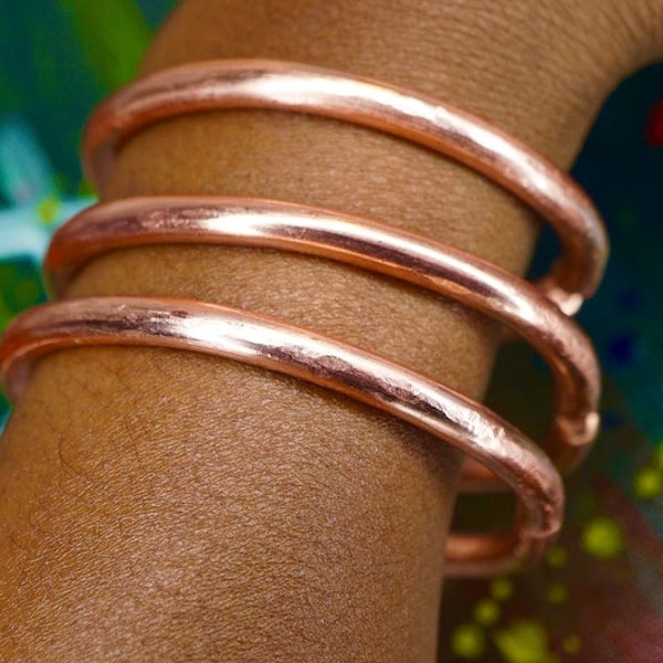Thick XL Heavy Copper Bangle | Pure Thick Copper Bracelet | Copper Cuff | Copper Arm Cuff | Pure Copper Anklet | Birthday Gifts