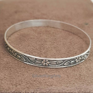 925 Sterling Silver Bangle,Flower Designer Bangles,Handmade Jewelry,Bangle For Women,Stacking Bangles,Beautiful Bangles,Gift For Christmas image 10