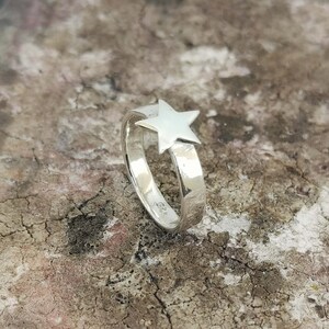 Simple Sterling Silver Star Ring, Cute Star Silver Ring Womens Girls ...