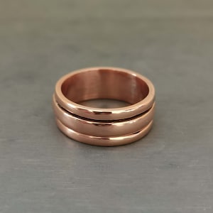 Pure Copper Ring, Copper Spinner Ring, Bridesmaids Gift, Men And Women Ring, Thumb Ring, Meditation Ring,Copper Jewelry, Copper Band Ring