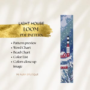 Loom Pattern Light House • Miyuki Delica PDF Instant Download Pattern • DIY Cuff Bracelet • Simple Design