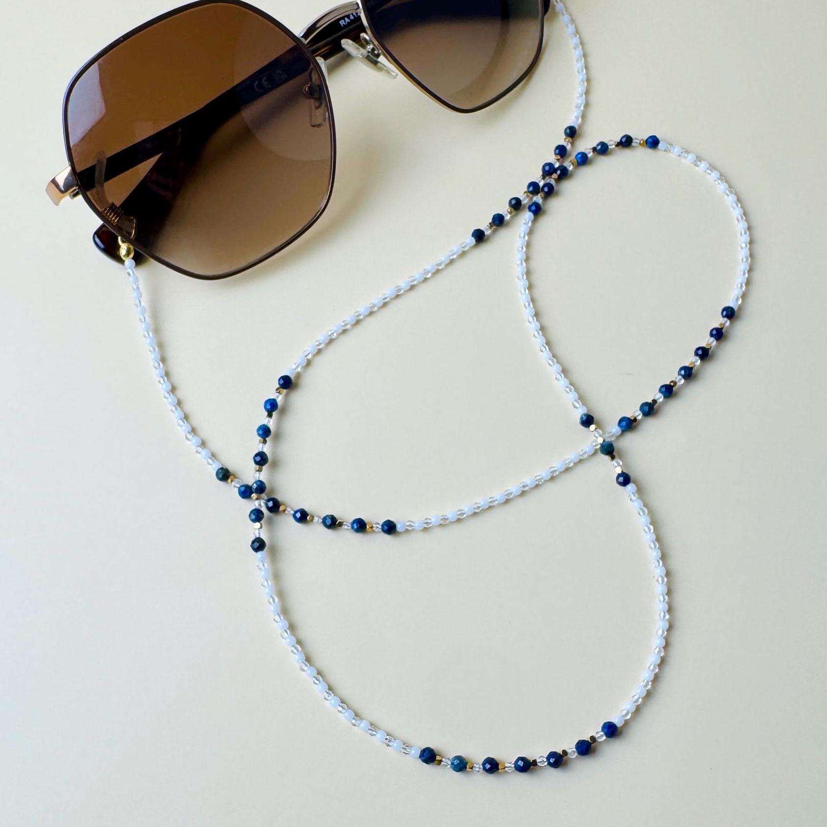Lapis Lazuli Glasses Chain: Boho Eyeglass Holder Necklace  display picture 3