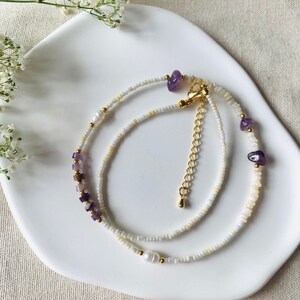 Amethyst beaded necklace zdjęcie 4