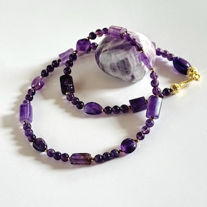 Amethyst Healing Crystal Necklace | Handmade Natural Amethyst Jewelry For Calm Protection & Spiritual Growth | February Birthstone Gift