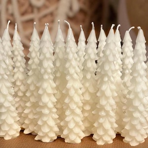 Vela cónica de pino de cera de abejas color marfil orgánico / Orgánica / Decoración del hogar / Éxito de ventas / Ecológica